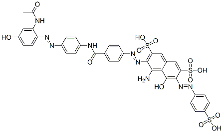3-[[4-[[[4-[[2-(acetylamino)-4-hydroxyphenyl]azo]phenyl]amino]carbonyl]phenyl]azo]-4-amino-5-hydroxy-6-[(4-sulphophenyl)azo]naphthalene-2,7-disulphonic acid CAS#: 85959-55-3