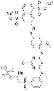 3-[4-[4-Chloro-6-[3-(2-sodiosulfooxyethyl)sulfonylanilino]-1,3,5-triazin-2-ylamino]-5-methoxy-2-methylphenylazo]-1,5-naphthalenedisulfonic acid disodium salt CAS#: 86278-15-1