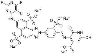 3-[[4-[7-[(5-chloro-2,6-difluoro-4-pyrimidinyl)amino]-5,9-disulpho-2H-naphtho[1,2-d]triazol-2-yl]-2-sulphophenyl]azo]-1,2-dihydro-6-hydroxy-2-oxoisonicotinic acid, sodium salt CAS#: 83400-20-8