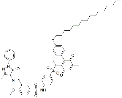 3-[(4,5-dihydro-3-methyl-5-oxo-1-phenyl-1H-pyrazol-4-yl)azo]-N-[4-[[1-[2-[4-(hexadecyloxy)phenyl]-4-methyl-3,6-dioxocyclohexa-1,4-dien-1-yl]ethyl]sulphonyl]phenyl]-4-methoxybenzenesulphonamide CAS#: 80396-84-5