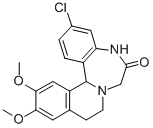 3-Chloro-12,13-dimethoxy-5,9,10,14b-tetrahydroisoquino(2,1-d)(1,4)benz odiazepin-6(7H)-one CAS#: 82802-88-8