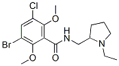 3-bromo-5-chloro-N-[(1-ethylpyrrolidin-2-yl)methyl]-2,6-dimethoxy-benz amide CAS#: 82935-27-1