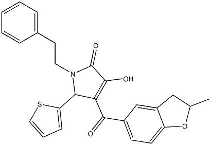 3-hydroxy-4-[(2-methyl-2,3-dihydro-1-benzofuran-5-yl)carbonyl]-1-(2-phenylethyl)-5-(2-thienyl)-1,5-dihydro-2H-pyrrol-2-one CAS#: 841209-33-4