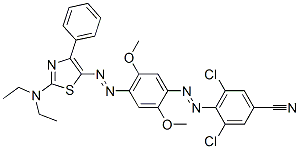 3,5-dichloro-4-[[4-[[2-(diethylamino)-4-phenylthiazol-5-yl]azo]-2,5-dimethoxyphenyl]azo]benzonitrile CAS#: 85392-15-0