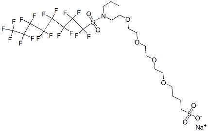 4-[2-[2-[2-[2-[N-Propyl-N-(heptadecafluorooctyl)sulfonylamino]ethoxy]ethoxy]ethoxy]ethoxy]butane-1-sulfonic acid sodium salt CAS#: 89568-47-8
