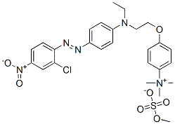 4-[2-[[4-[(2-chloro-4-nitrophenyl)azo]phenyl]ethylamino]ethoxy]-N,N,N-trimethylanilinium methyl sulphate CAS#: 84041-72-5