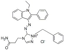 4-(3-amino-3-oxopropyl)-5-[(1-ethyl-2-phenyl-1H-indol-3-yl)azo]-1-(phenylmethyl)-1H-1,2,4-triazolium chloride CAS#: 85959-28-0