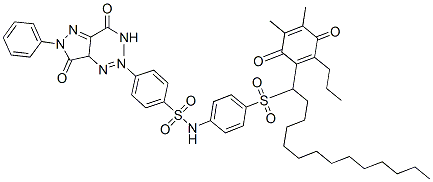 4-[[4-[[[4-[[1-(4,5-dimethyl-3,6-dioxo-2-propyl-1,4-cyclohexadien-1-yl)tetradecyl]sulphonyl]phenyl]amino]sulphonyl]phenyl]azo]-4,5-dihydro-N-methyl-5-oxo-1-phenyl-1H-pyrazole-3-carboxamide CAS#: 84360-89-4