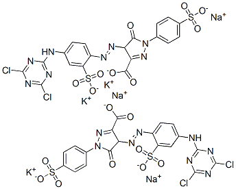 4-[[4-[(4,6-dichloro-1,3,5-triazin-2-yl)amino]-2-sulphophenyl]azo]-4,5-dihydro-5-oxo-1-(4-sulphophenyl)-1H-pyrazole-3-carboxylic acid, potassium sodium salt CAS#: 85136-23-8