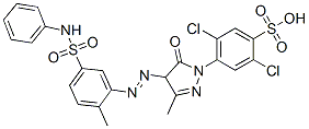 4-[4-[[5-(anilinosulphonyl)-o-tolyl]azo]-4,5-dihydro-3-methyl-5-oxo-1H-pyrazol-1-yl]-2,5-dichlorobenzenesulphonic acid CAS#: 85721-15-9