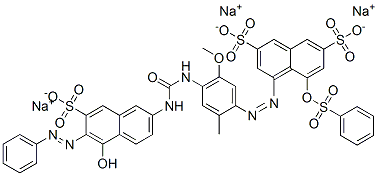 4-[[4-[[[[5-hydroxy-6-(phenylazo)-7-sulpho-2-naphthyl]amino]carbonyl]amino]-5-methoxy-o-tolyl]azo]-5-[(phenylsulphonyl)oxy]naphthalene-2,7-disulphonic acid, sodium salt CAS#: 83721-41-9