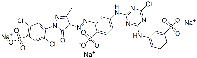 4-[[4-chloro-6-[(3-sulphophenyl)amino]-1,3,5-triazin-2-yl]amino]-2-[[1-(2,5-dichloro-4-sulphophenyl)-4,5-dihydro-3-methyl-5-oxo-1H-pyrazol-4-yl]azo]benzenesulphonic acid, sodium salt CAS#: 84962-49-2
