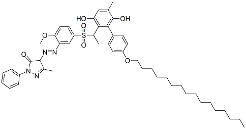 4-[[5-[[1-[4'-(hexadecyloxy)-3,6-dihydroxy-5-methyl[1,1'-biphenyl]-2-yl]ethyl]sulphonyl]-2-methoxyphenyl]azo]-2,4-dihydro-5-methyl-2-phenyl-3H-pyrazol-3-one CAS#: 84304-19-8