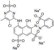 4-[[5-chloro-2-mesyl-6-methyl-4-pyrimidinyl]amino]-5-hydroxy-6-[(o-sulphophenyl)azo]naphthalene-1,7-disulphonic acid, sodium salt CAS#: 83400-14-0