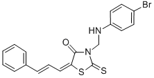 4-Thiazolidinone, 3-(((4-bromophenyl)amino)methyl)-5-(3-phenyl-2-prope nylidene)-2-thioxo- CAS#: 86650-13-7