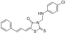 4-Thiazolidinone, 3-(((4-chlorophenyl)amino)methyl)-5-(3-phenyl-2-prop enylidene)-2-thioxo- CAS#: 86650-12-6