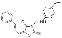 4-Thiazolidinone, 3-(((4-methoxyphenyl)amino)methyl)-5-(3-phenyl-2-pro penylidene)-2-thioxo- CAS#: 86650-11-5