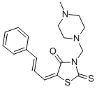 4-Thiazolidinone, 3-((4-methyl-1-piperazinyl)methyl)-5-(3-phenyl-2-pro penylidene)-2-thioxo- CAS#: 86650-18-2
