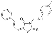 4-Thiazolidinone, 3-(((4-methylphenyl)amino)methyl)-5-(3-phenyl-2-prop enylidene)-2-thioxo- CAS#: 86650-10-4
