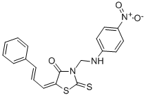 4-Thiazolidinone, 3-(((4-nitrophenyl)amino)methyl)-5-(3-phenyl-2-prope nylidene)-2-thioxo- CAS#: 86650-14-8