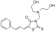 4-Thiazolidinone, 3-((bis(2-hydroxyethyl)amino)methyl)-5-(3-phenyl-2-p ropenylidene)-2-thioxo- CAS#: 86650-23-9