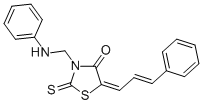 4-Thiazolidinone, 3-((phenylamino)methyl)-5-(3-phenyl-2-propenylidene) -2-thioxo- CAS#: 86650-09-1