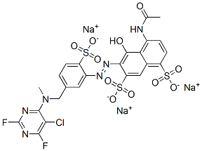 4-(acetylamino)-6-[[5-[[(5-chloro-2,6-difluoro-4-pyrimidinyl)methylamino]methyl]-2-sulphophenyl]azo]-5-hydroxynaphthalene-1,7-disulphonic acid, sodium salt CAS#: 83399-77-3