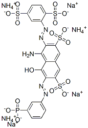 4-amino-3-[(2,5-disulphophenyl)azo]-5-hydroxy-6-[(3-phosphonophenyl)azo]naphthalene-2,7-disulphonic acid, ammonium sodium salt CAS#: 85068-61-7