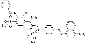 4-amino-3-[[4-[(4-amino-1-naphthyl)azo]phenyl]azo]-5-hydroxy-6-(phenylazo)naphthalene-2,7-disulphonic acid, sodium salt CAS#: 83270-28-4