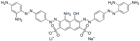 4-amino-3,6-bis[[4-[(2,4-diaminophenyl)azo]phenyl]azo]-5-hydroxynaphthalene-2,7-disulphonic acid, lithium sodium salt CAS#: 83221-72-1