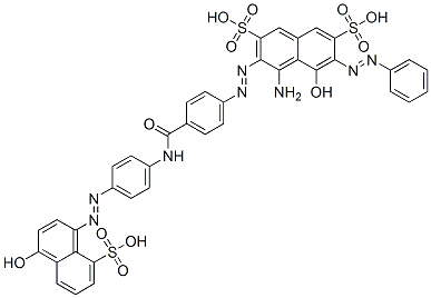 4-amino-5-hydroxy-3-[[4-[[[4-[(4-hydroxy-8-sulpho-1-naphthyl)azo]phenyl]amino]carbonyl]phenyl]azo]-6-(phenylazo)naphthalene-2,7-disulphonic acid CAS#: 83863-54-1