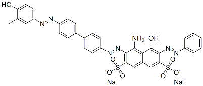 4-amino-5-hydroxy-3-[[4'-[(4-hydroxy-m-tolyl)azo][1,1'-biphenyl]-4-yl]azo]-6-(phenylazo)naphthalene-2,7-disulphonic acid, sodium salt CAS#: 85750-06-7