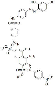 4-amino-6-[[4-[[[4-[(2,4-dihydroxyphenyl)azo]phenyl]amino]sulphonyl]phenyl]azo]-5-hydroxy-3-[(4-nitrophenyl)azo]naphthalene-2,7-disulphonic acid, potassium salt CAS#: 84878-17-1