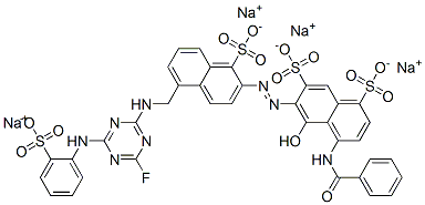 4-(benzoylamino)-6-[[5-[[[4-fluoro-6-[(2-sulphophenyl)amino]-1,3,5-triazin-2-yl]amino]methyl]-1-sulpho-2-naphthyl]azo]-5-hydroxynaphthalene-1,7-disulphonic acid, sodium salt CAS#: 83763-64-8