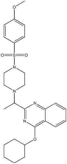 4-(cyclohexyloxy)-2-(1-(4-[(4-Methoxybenzene)sulfonyl]piperazin-1-yl)ethyl)quinazoline CAS#: 815592-21-3