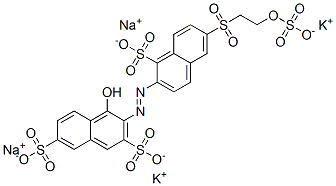 4-hydroxy-3-[[1-sulpho-6-[[2-(sulphooxy)ethyl]sulphonyl]-2-naphthyl]azo]naphthalene-2,7-disulphonic acid, potassium sodium salt CAS#: 85567-11-9