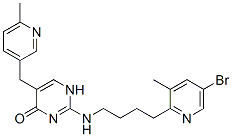4(1H)-Pyrimidinone, 2-((4-(5-bromo-3-methyl-2-pyridinyl)butyl)amino)-5 -((6-methyl-3-pyridinyl)methyl)- CAS#: 86181-44-4