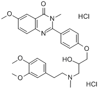 4(3H)-Quinazolinone, 2-(4-(3-((2-(3,4-dimethoxyphenyl)ethyl)methylamin o)-2-hydroxypropoxy)phenyl)-6-methoxy-3-methyl-, dihydrochloride CAS#: 83722-15-0