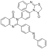 4(3H)-Quinazolinone, 3-(4-(4-oxo-2-(phenylimino)-3-thiazolidinyl)pheny l)-2-(4-((phenylmethylene)amino)phenyl)- CAS#: 83408-71-3