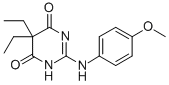 4,6(1H,5H)-Pyrimidinedione, 5,5-diethyl-2-((4-methoxyphenyl)amino)- CAS#: 87215-98-3