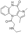 4,9-Dihydro-1,3-dimethyl-4-((ethylamino)acetyl)pyrrolo(3,2-b)(1,5)benz odiazepin-10(1H)-one CAS#: 83621-98-1
