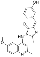 4H-Imidazol-4-one, 3,5-dihydro-5-((3-hydroxyphenyl)methylene)-3-((6-me thoxy-2-methyl-4-quinolinyl)amino)-2-methyl- CAS#: 85986-79-4