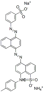 5-[[4-[(3-sulphophenyl)azo]-1-naphthyl]azo]-8-[p-tolylamino]naphthalene-1-sulphonic acid, ammonium sodium salt CAS#: 83006-75-1