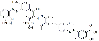 5-[[4'-[[6-amino-5-(1H-benzotriazol-4-ylazo)-1-hydroxy-3-sulpho-2-naphthyl]azo]-3,3'-dimethoxy[1,1'-biphenyl]-4-yl]azo]-2-hydroxy-4-methylbenzoic acid CAS#: 85136-01-2