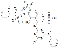 5-[[4-chloro-6-(ethylphenylamino)-1,3,5-triazin-2-yl]amino]-4-hydroxy-3-[(1-sulpho-2-naphthyl)azo]naphthalene-2,7-disulphonic acid CAS#: 86244-36-2