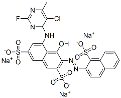 5-[(5-chloro-2-fluoro-6-methyl-4-pyrimidinyl)amino]-4-hydroxy-3-[(1-sulpho-2-naphthyl)azo]naphthalene-2,7-disulphonic acid, sodium salt CAS#: 83400-02-6
