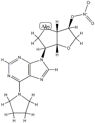 5-(6-Pyrrolidinopurin-9-yl)-5-desoxy-1.4:3.6-dianhydro-L-iditol 2-nitr ate CAS#: 81621-23-0