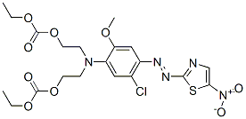 5-Chloro-N,N-bis[2-(ethoxy carbonyloxy) ethyl]-2-methoxy-4-(5-nitro-1,3-thiazol-2-ylazo) aniline CAS#: 88684-29-1