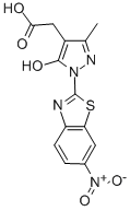 5-Hydroxy-3-methyl-1-(6-nitro-2-benzothiazolyl)-1H-pyrazole-4-acetic a cid CAS#: 84968-81-0