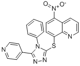 5-Nitro-8-((4-phenyl-5-(4-pyridyl)-4H-1,2,4-triazol-3-yl)thio)quinolin e CAS#: 87236-39-3